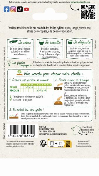Potagères - Courgette Verte Non Coureuse d'Italie - MEDIA_PACKAGING_VERSO